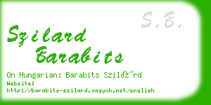 szilard barabits business card